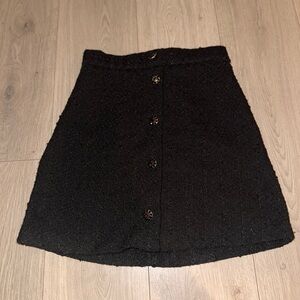 Elegant Black Button-Up Skirt